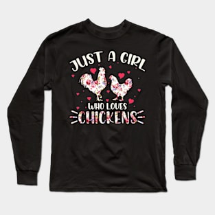 Just A Girl Who Loves Chicken Heart Long Sleeve T-Shirt